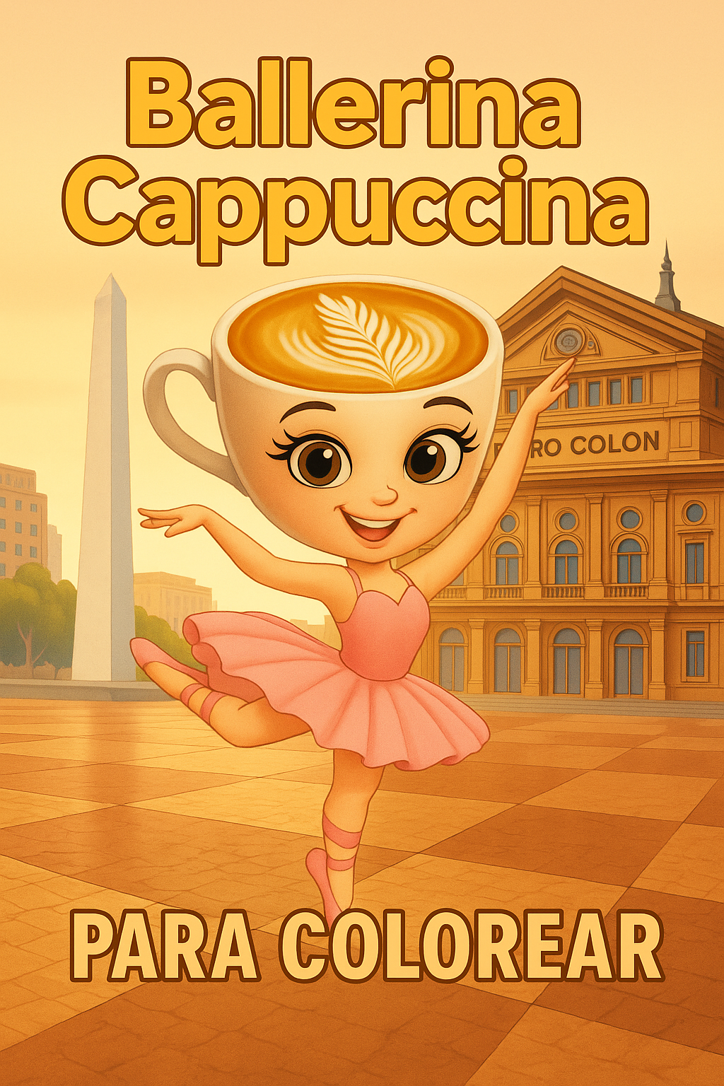 Portada: Ballerina Cappuccina - Libro para colorear con bailarina en teatros famosos de Buenos Aires